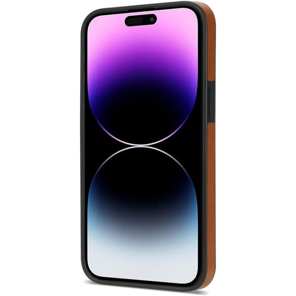 IC Puhelimen Kotelo Yhteensopiva iPhone 15 Pro Max:n kanssa Korttipaikka Puhelimen Kotelo Nahka Puhelimen Kotelo Telakointityyppi Puhelimen Kotelo Ruskea