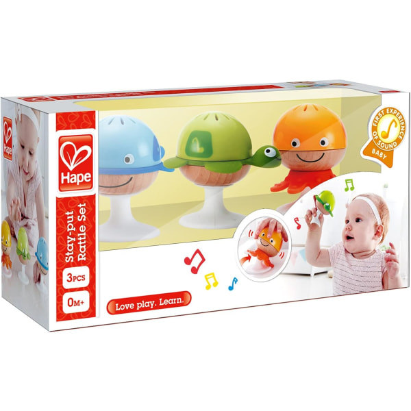 IC Skallror Set | Tre havsdjur sugkoppsleksaker, pedagogisk baby , multi , 5'' x 2'' (E0330 )