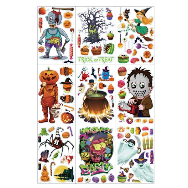 IC Vindu klistremerker, Halloween vindusdekorasjoner, stor statisk