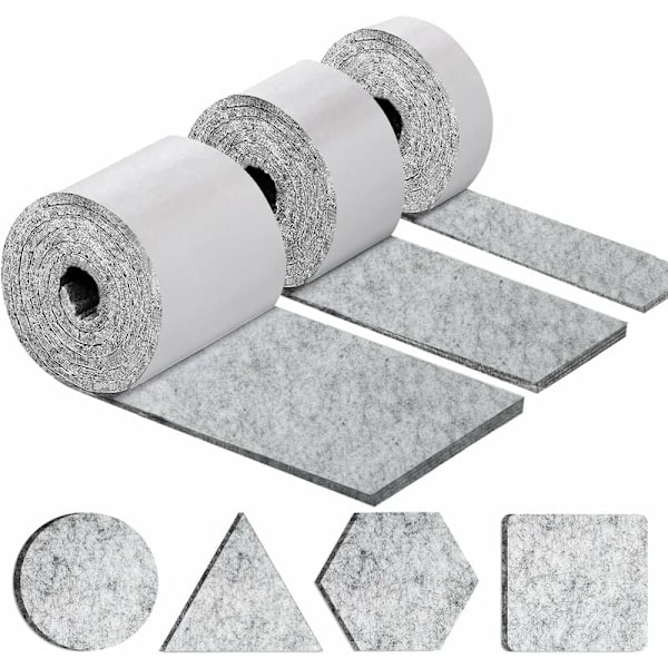 Självhäftande möbelkuddar, möbelstolsdynor 3 rullar (100 10cm+100 5cm+100 2cm), 4mm tjock stolsdyna filtpad