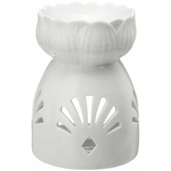 IC 8x10,5 cm vit Lotus rökelsekar keramisk ljusstake Design B