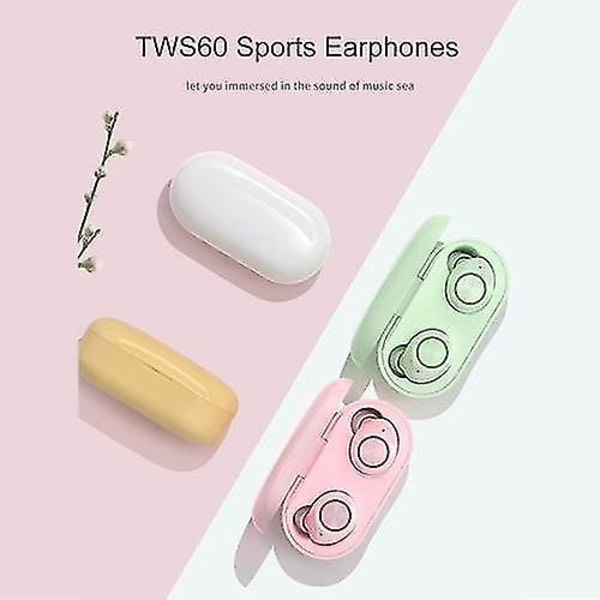 Coola hörlurar headset tws-tw60 sporthörlurar stereo trådlösa bt5.0 hörlurar hörlurar gul trådlösa