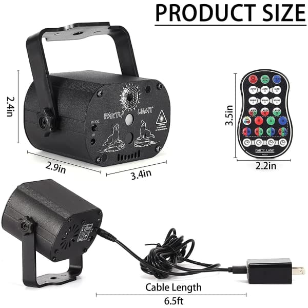 IC Festlys, strobe Lydaktivert Led Dj Flere mønstre