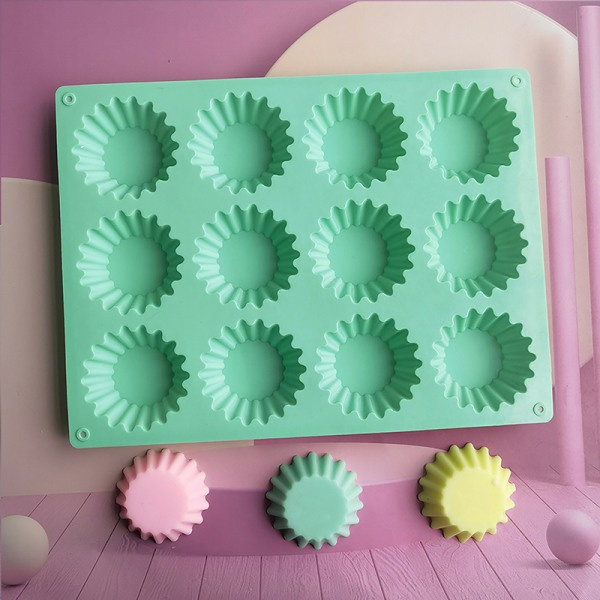 IC 12 hålrumsbricka Mould Mini Cupcake Cookie Baking Mo Green