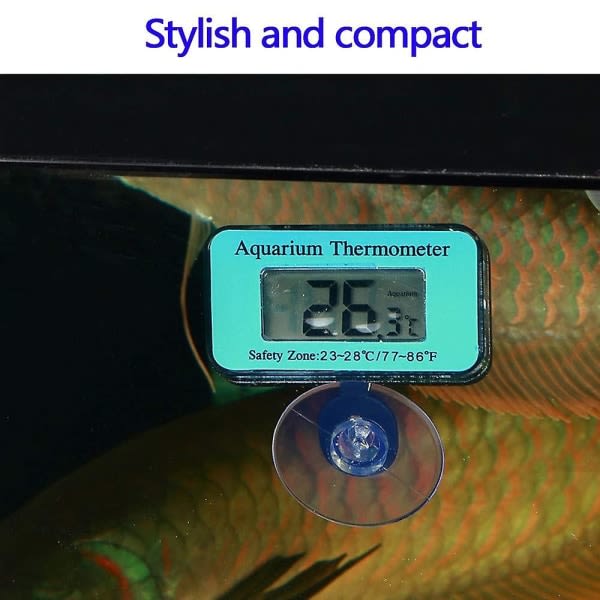 IC Lcd digitaalinen akvaariotermometri Med Sugkopp För Fisk Och Reptiler - Med Batteri