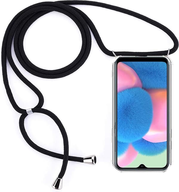 Transparent TPU-mobilskal för Samsung Galaxy A50 – med snodd, kedja, axel-/halsrem