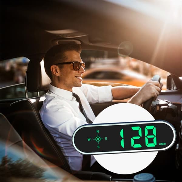 Universal bil HUD GPS speedometer head-up display med kompas overhastighedsalarm til alle køretøjer
