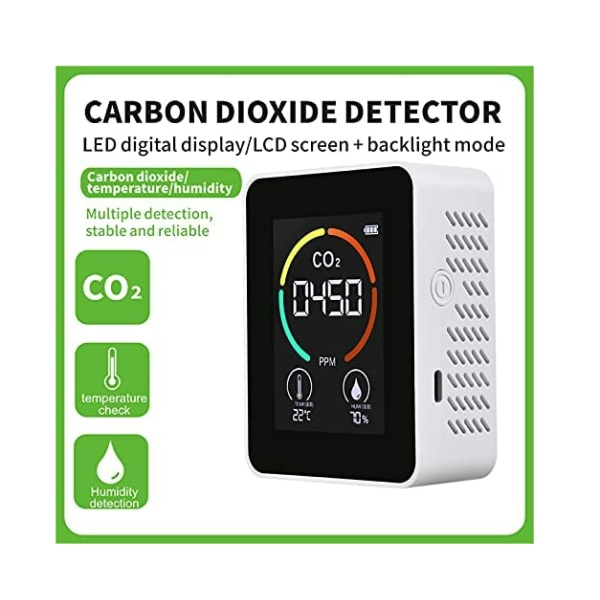 IC CO2 Luftkvalitetsmätare inomhus - Koldioxid, Temperatur och Luftfuktighet
