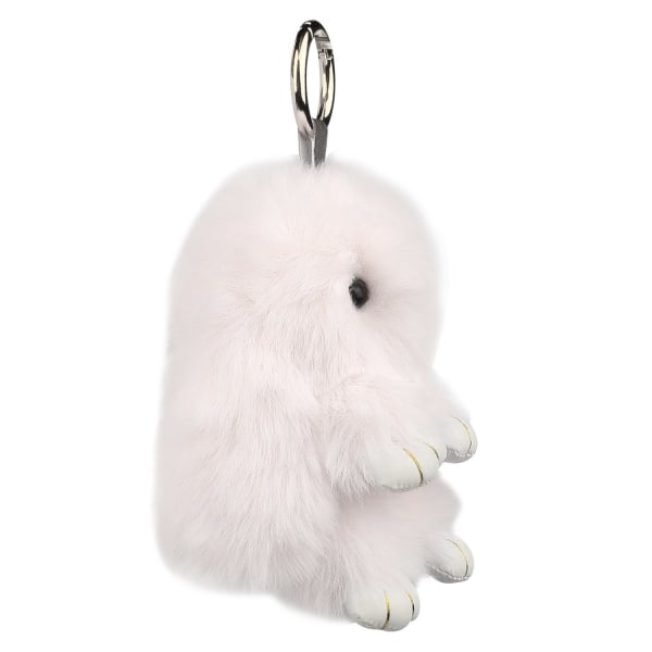 IC Blød Plys Kanin Charm Ring Nøglering Kanin Kunstig Pels Nøglering