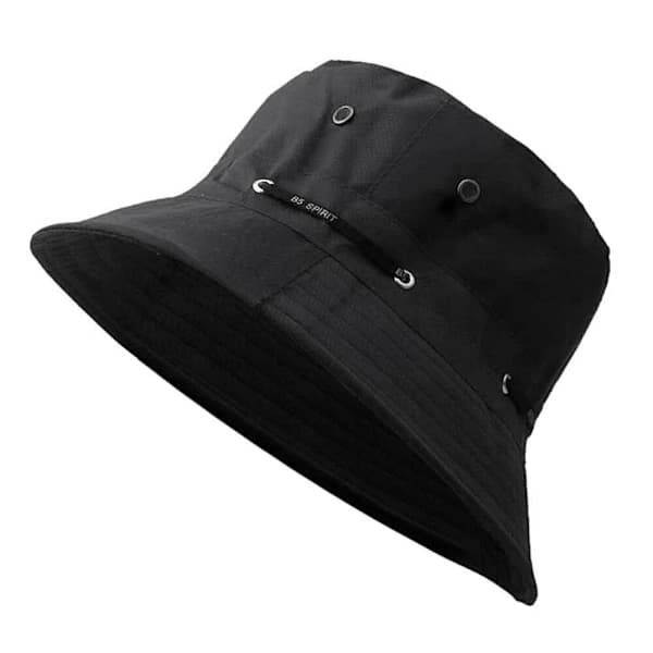 Solid Color Fabric Sun Hat - Black Black