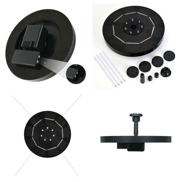 IC 3,5W LED-solfontæne med 4 holdere