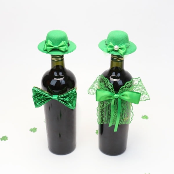 Saint Patrick's Day Vinflaska Dekoration