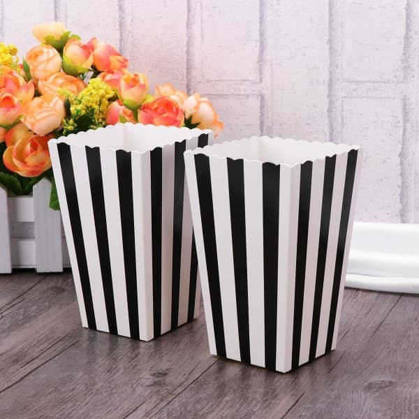 IC Popcorn Boxes, Candy Container Paper Strip for Movie Party