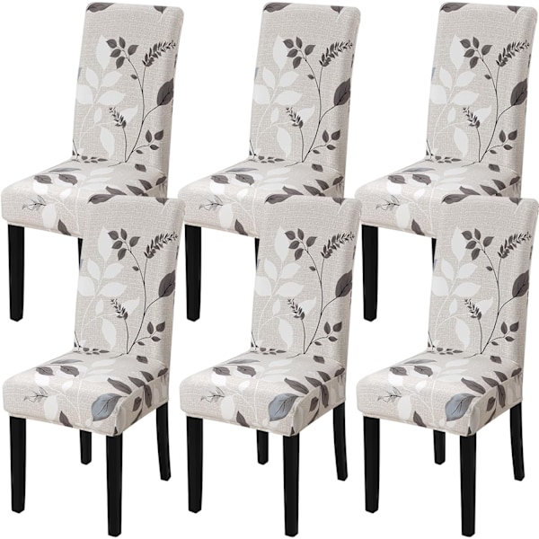 4-pack julstolsöverdrag, stretch, avtagbar och tvättbar, bladmönster Leaf Pattern2 6
