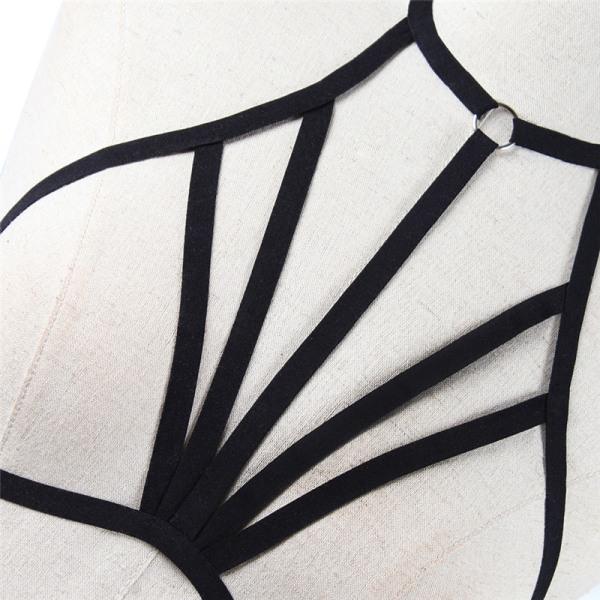 IC Elastiskt Bandage för Goth Cage BRA TOP Body Sele Cross Cro XL