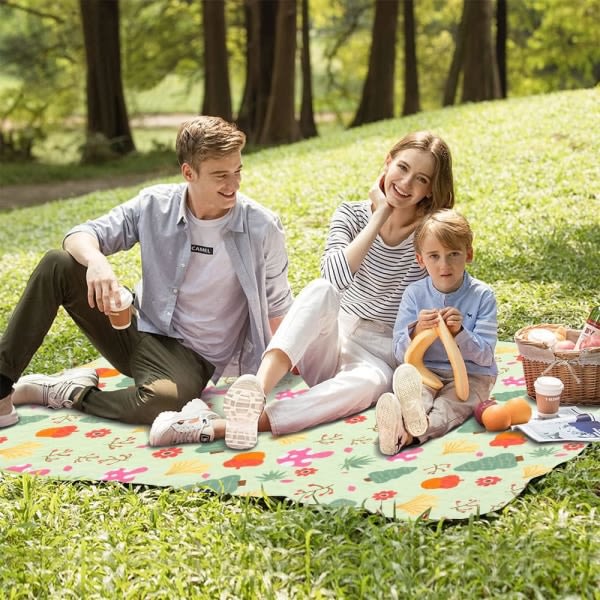 IC Extra stor picknickfilt Vattentät och sandtät, maskintvättbar strandfilt, 79" X 59" utomhusfilt för 4-6 personer, bärbar picknick