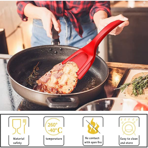 Nonstick madklemme 2 i 1 silikone brødklemme (sort)