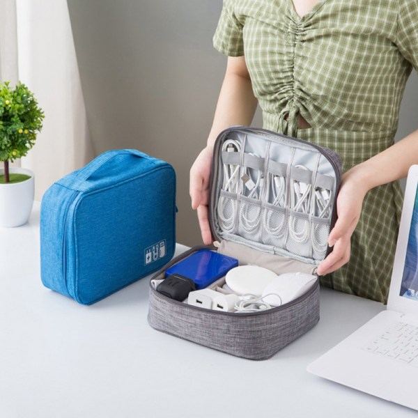 IC Travel Closet Organizer Case kuulokkeille säilytyskotelo Digital blue