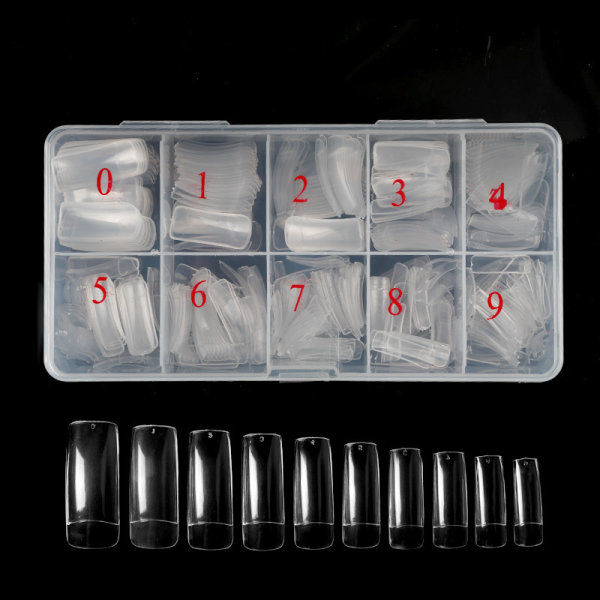 500 st förpackade nagelspetsar manikyr fransk semi-nagel klibbig cover spik spets spik spets Natural Color