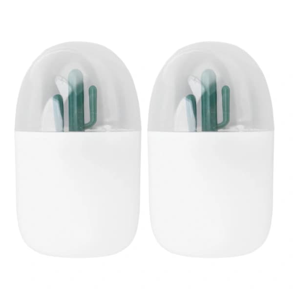 1 pc Cute Cactus Toothpick Box Multifunctional Cotton Swab Storage Container for Home Office Decor