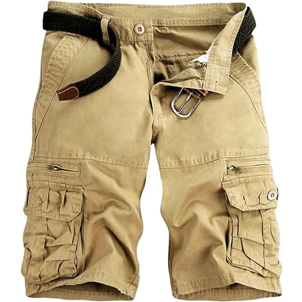 IC Cargo-shorts for män Lättviktsbyxor med multi fikor casual uten bälte