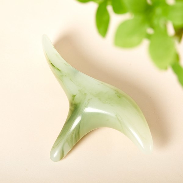 IC 1 ST Amber Resin Wax Triangel Fotmassage GuaSha Scarping Tool Grön