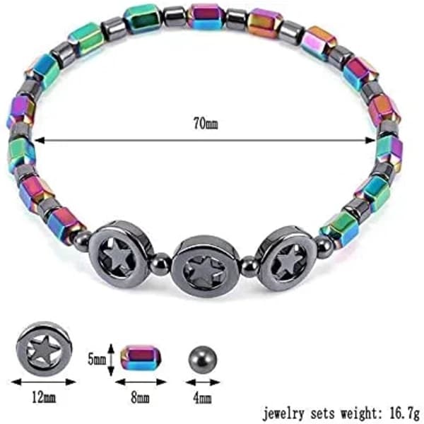 IC 2-pak Anti-Angst Magnetisk Anklet Obsidian Chakra Anklet