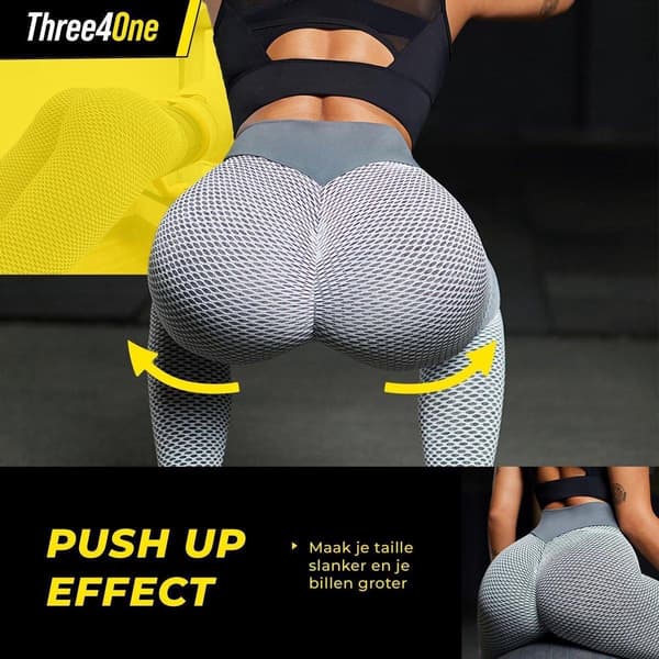 Grå TikTok shape leggings – hög midja, anti-celluliter, push up rumpa, bekväm passform