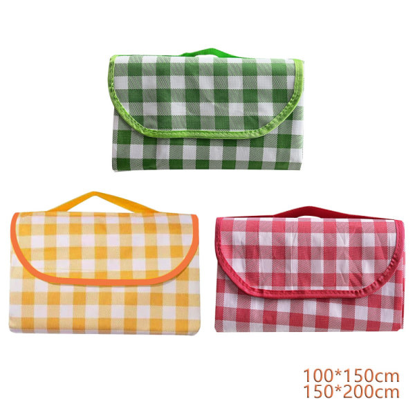 IC Vikbar Bærbar Picknickmatte Vanntett Oxford-stoff Picknick Teppe Rød 150x200cm