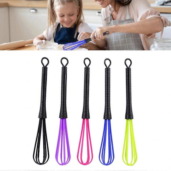 5-piece Plastic Whisk Set, Scratch-Free Mixing Tools for Cooking and Baking