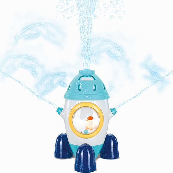 Ny børne udendørs roterbar vandspreder legetøjsraket blæksprutte model legetøj Water Rocket (Blue)