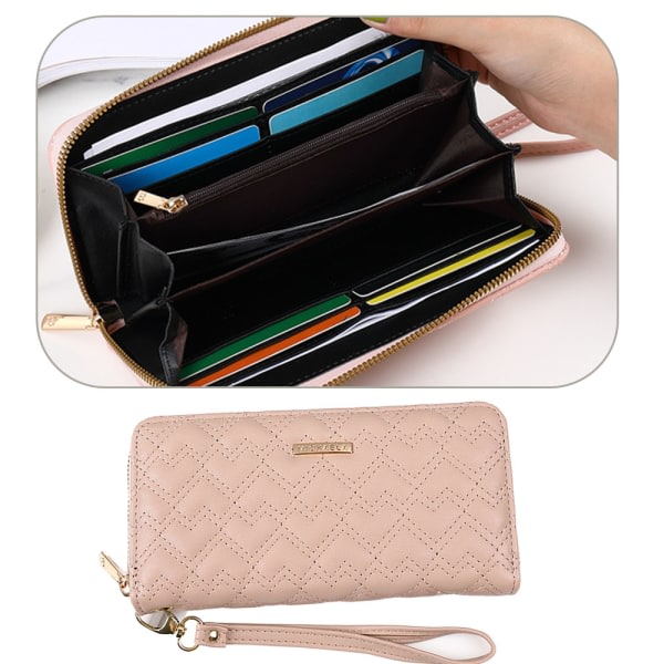 Snygg PU-plånbok för damer Enkel armbandsplånbok khaki