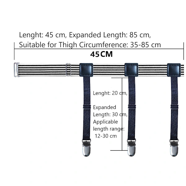 Shirt Holders Nylon 1 Pair Black/White