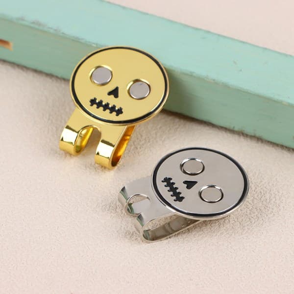 IC Bollmarkör Magnetisk Golfbollmarkör Golfboll Skalle Design Ma Guld