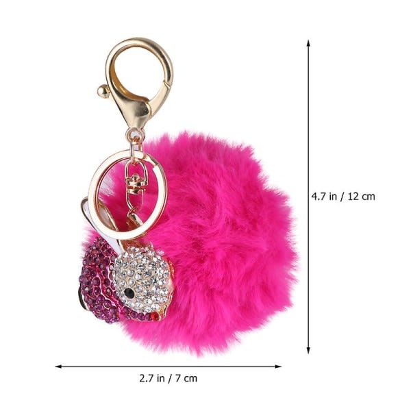 eativ kaninformad nyckelring strass nyckelring hänge plysch nyckelhållare presenter till väska Bilnyckel (rosa) IC