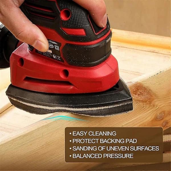5-pack Mouse Sanding Pad with Hook and Loop, Triangular Sanding Pad with 5 Holes, Backing Pad for Mouse Sander