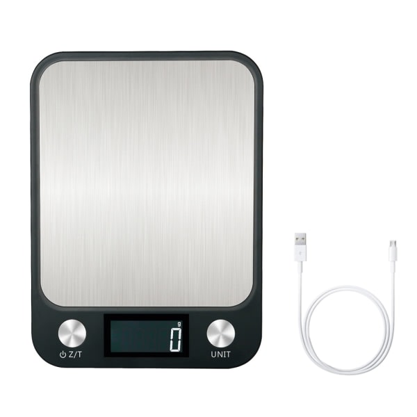 Digitaalinen köksvåg med LCD-skärm, för matlagning, USB lataus 10kg/1g