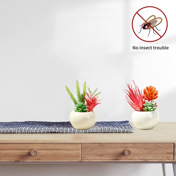 IC 2 stk. simuleringssukkulenter potteplanter plastblomster kreative