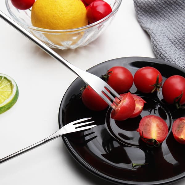 Kakegafler i rustfritt stål, 6 stk, til sjokolade, frukt, dessert