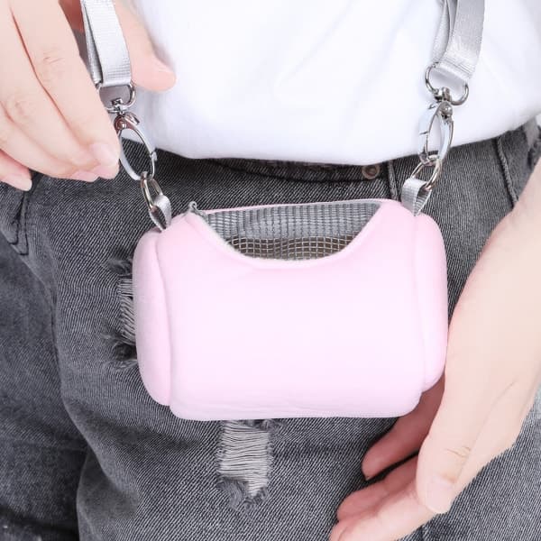 IC Hamsterbur Bärbar Cylinder Andningsbar Utomhusbur, Rosa
