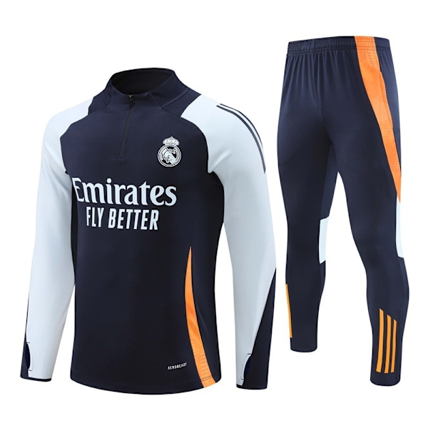 2425 sesong Real Madrid Marseille Atletico Manchester United Manchester City Portugal halv-trekk jersey drakt langarmet fotball treningsdrakt Orange red [Player Edition] XXL