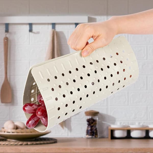 2-pack diskbänksmatta 31x26cm gummiskydd för diskho med dräneringshål, halkfri droppmatta för diskho och diskavrinning, vit