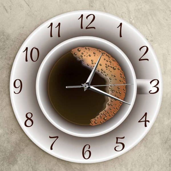 IC Väggklocka Skum Kaffekopp Tema Väggklocka Väggdekor för Café Hem Kök Inredning Väggklocka