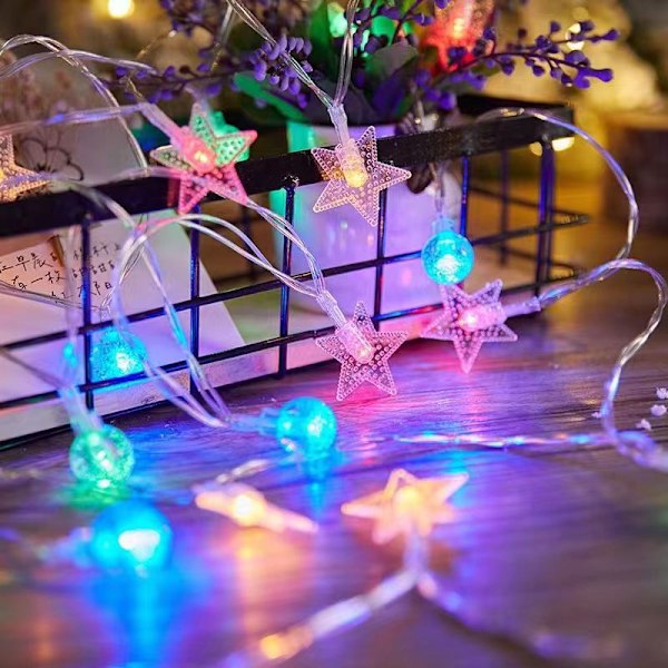 Ball light string room atmosphere bubble ball light string outdoor battery box decoration star light