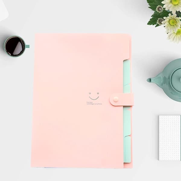 IC Brev A4-papper Expanderande fil Mappfickor Dragspelsfil Rosa