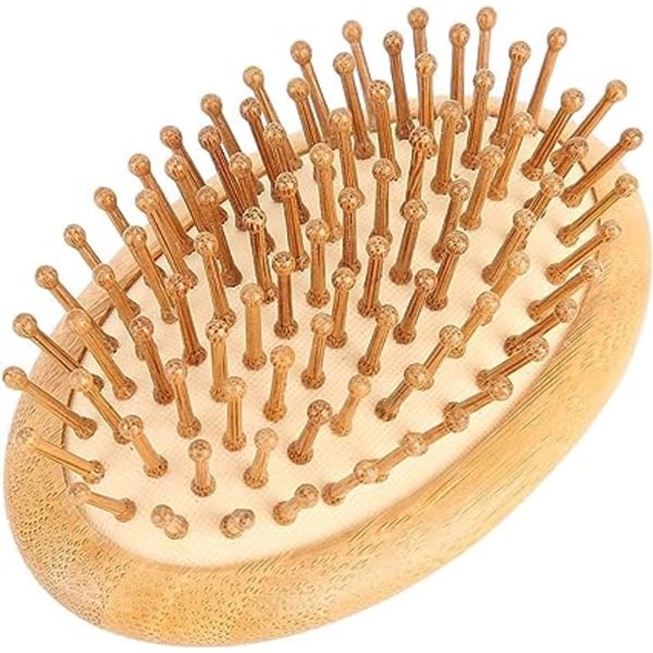 1. massasjekam, hårmassasje hårbottenborste for veksthuvud bambo