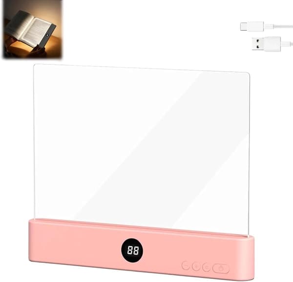 Dimbar - panelboklampe - Bokmerkelampe - bokmerkelampe - Egnet - soverom - Flexilight - leselampe - Rosa