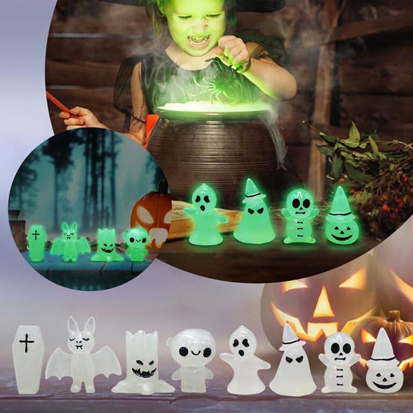 IC 4/8 kpl koriste mini-luminoiva haamu koriste Halloween-koriste B