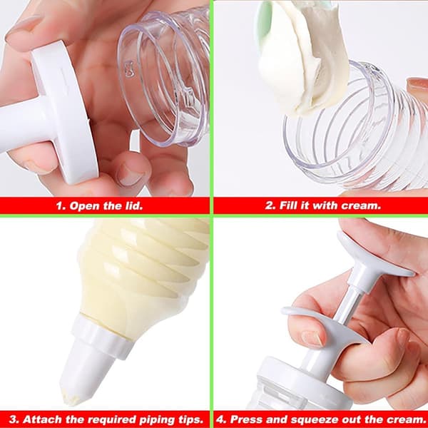Suuker - Cake Decorating Gun - Reusable - Cake Decorating Set - Piping Nozzles - Icing - Pastry Tip Set - 8 - Nozzles