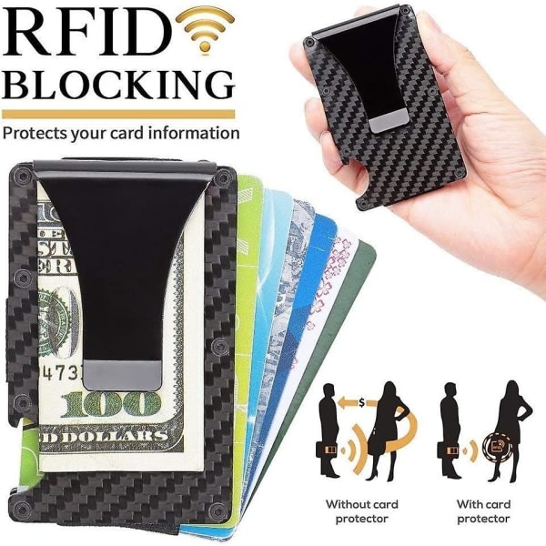 Minimalistisk korthållare plånbok Kolfiber plånbok Rfid Blocking Slimmetal Plånbok null none